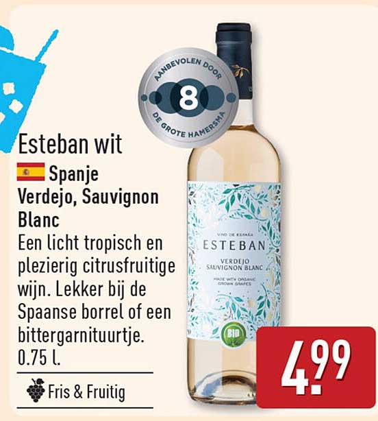 Esteban wit Spanje Verdejo, Sauvignon Blanc