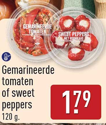 Gemarineerde tomaten of sweet peppers 120 g.