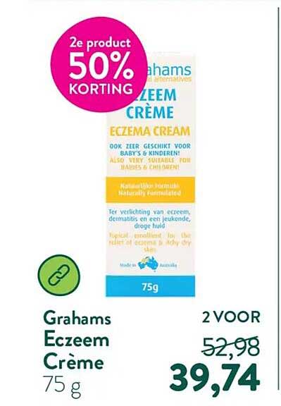 Grahams Eczeem Crème 75 g 2e product 50% KORTING