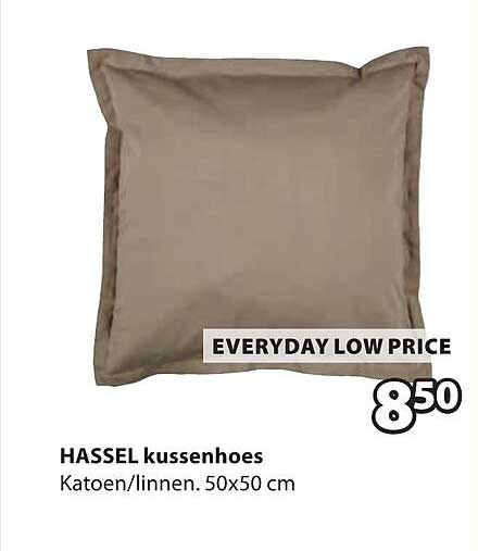 HASSEL kussenhoes Katoen/linnen. 50x50 cm EVERYDAY LOW PRICE