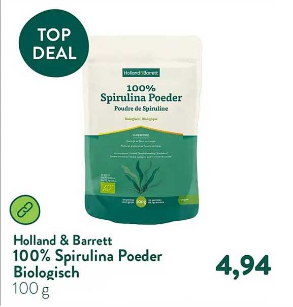Holland & Barrett 100% Spirulina Poeder Biologisch 100 g