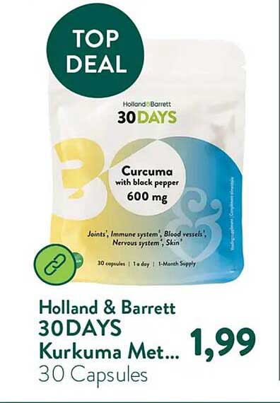 Holland & Barrett 30DAYS Kurkuma Met... 30 Capsules