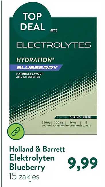 Holland & Barrett Elektrolyten Blueberry 15 zakjes