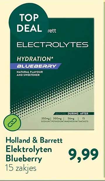 Holland & Barrett Elektrolyten Blueberry 15 zakjes