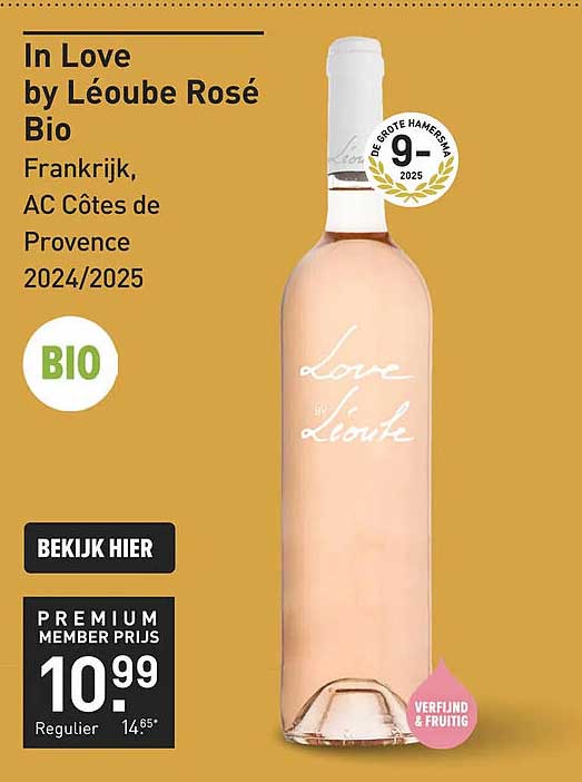 In Love by Léoube Rosé Bio Frankrijk, AC Côtes de Provence 2024/2025