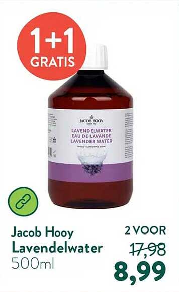 Jacob Hooy Lavendelwater 500ml 1+1 GRATIS