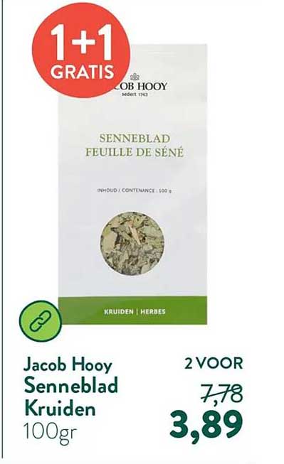 Jacob Hooy Senneblad Kruiden 100gr 1+1 gratis