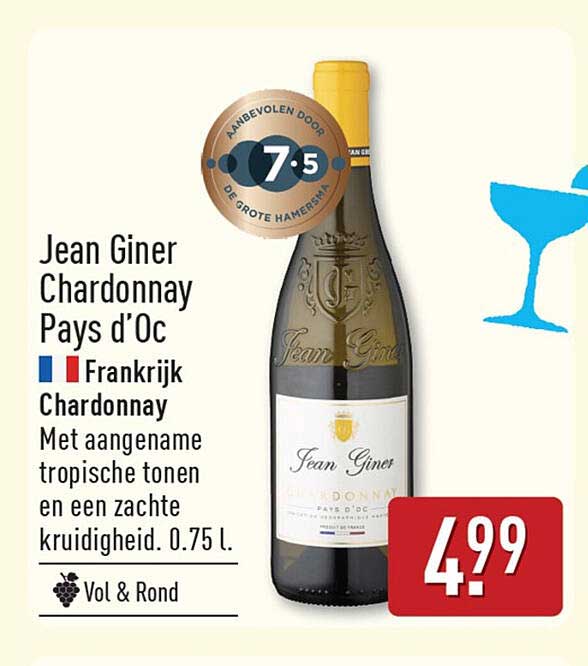 Jean Giner Chardonnay Pays d’Oc Frankrijk Chardonnay