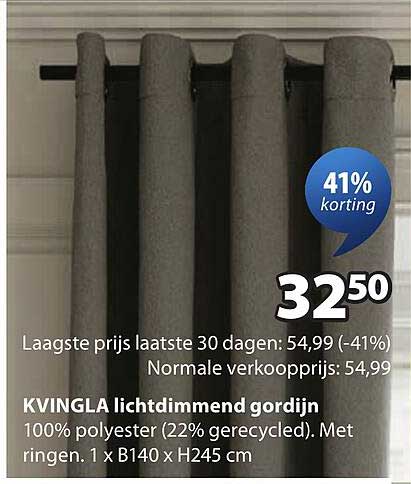 KVINGLA lichtdimmend gordijn