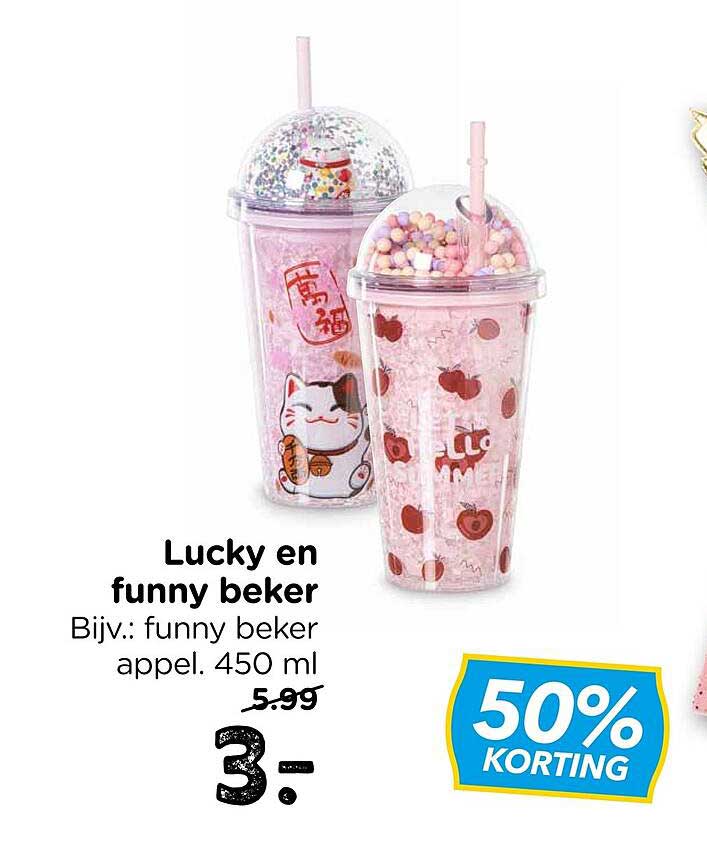 Lucky en funny beker
