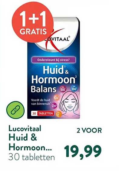 Lucovitaal Huid & Hormoon... 30 tabletten 1+1 GRATIS