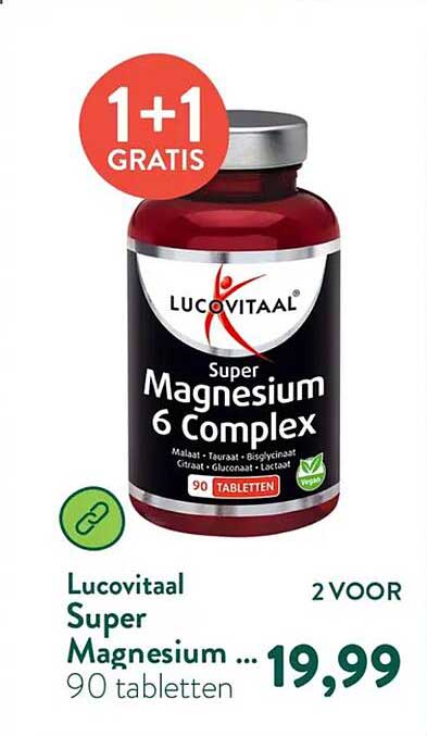 Lucovitaal Super Magnesium 6 Complex 90 tabletten 1+1 GRATIS