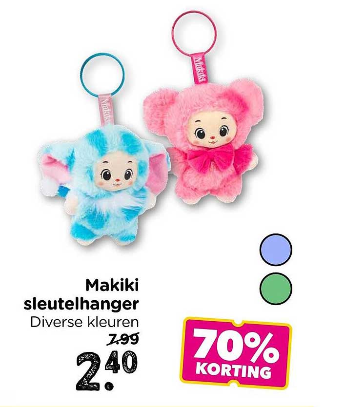 Makiki sleutelhanger Diverse kleuren 70% KORTING