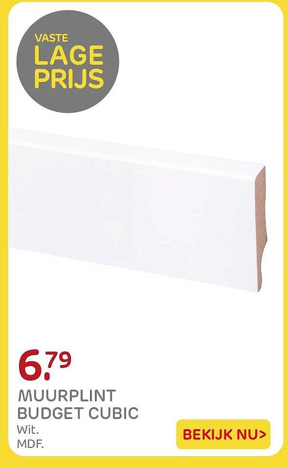 MUURPLINT BUDGET CUBIC Wit. MDF.