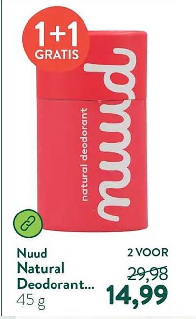 Nuud Natural Deodorant... 45 g 1+1 GRATIS