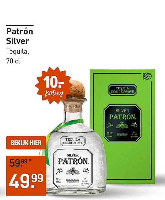 Patrón Silver Tequila, 70 cl