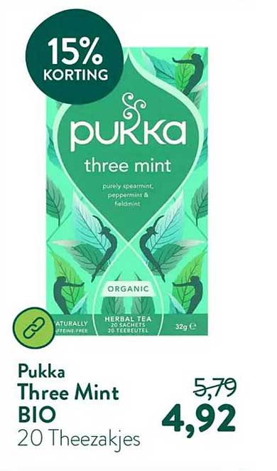 Pukka Three Mint BIO 20 Theezakjes 15% KORTING