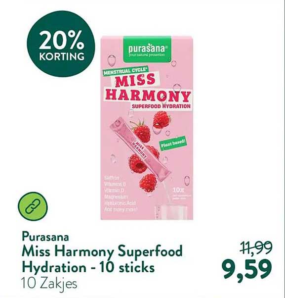 Purasana Miss Harmony Superfood Hydration - 10 sticks