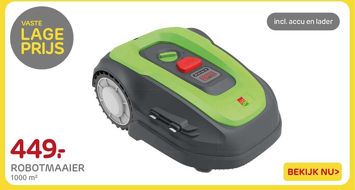 ROBOTMAAIER 1000 m² incl. accu en lader