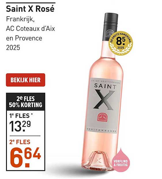 Saint X Rosé Frankrijk, AC Coteaux d’Aix en Provence 2025 2e fles 50% korting