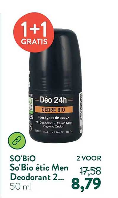 SO'BiO So'Bio étic Men Deodorant 2... 1+1 GRATIS