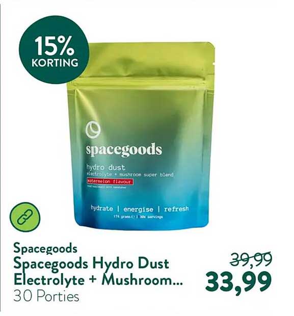 Spacegoods Spacegoods Hydro Dust Electrolyte + Mushroom... 30 Porties 15% Korting
