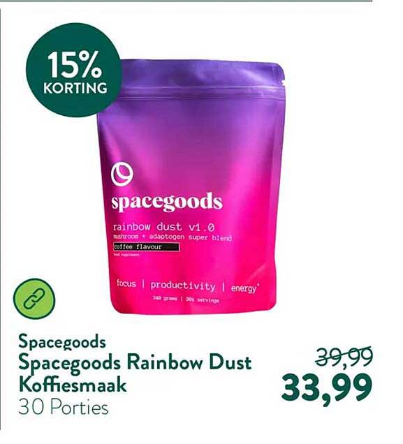 Spacegoods Spacegoods Rainbow Dust Koffiesmaak 30 Porties 15% Korting