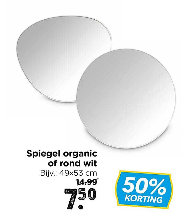 Spiegel organic of rond wit