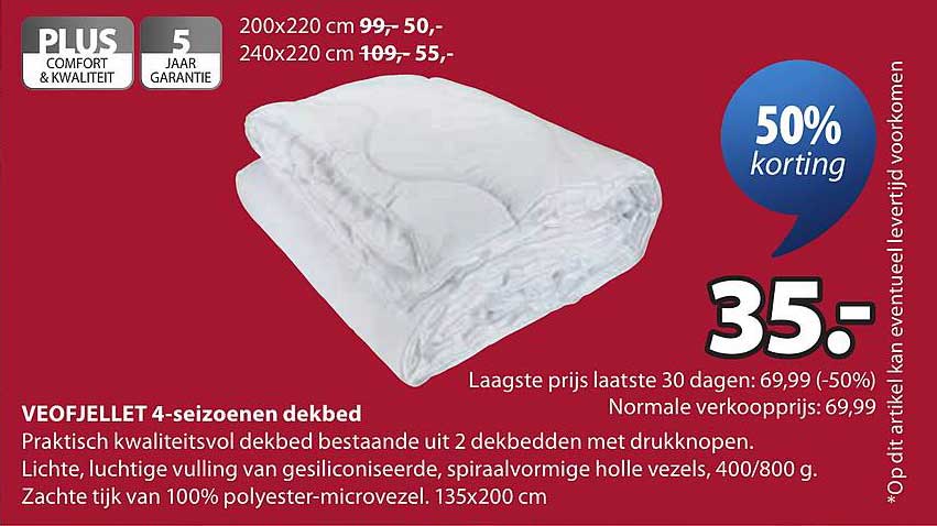 VEOFJELLET 4-seizoenen dekbed