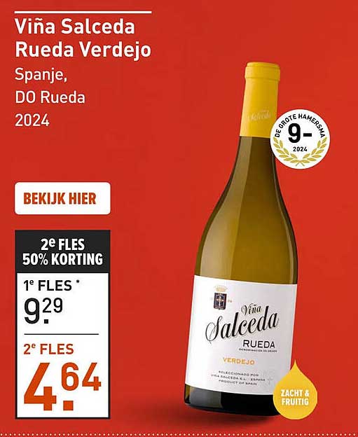 Viña Salceda Rueda Verdejo Spanje, DO Rueda 2024 2e fles 50% korting