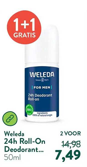 Weleda 24h Roll-On Deodorant... 1+1 GRATIS