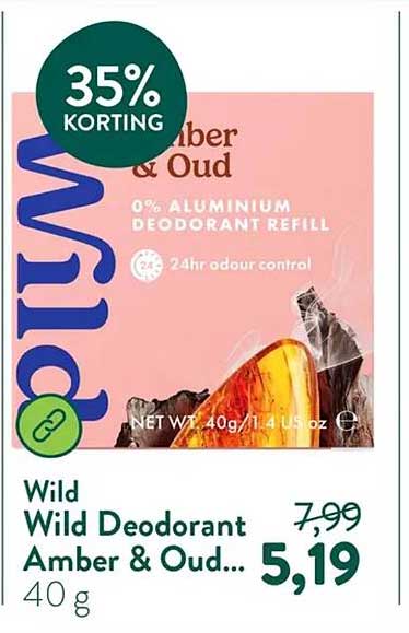 Wild Deodorant Amber & Oud... 35% korting
