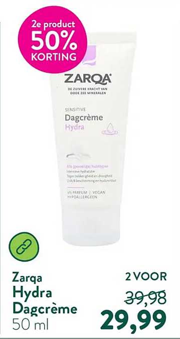 Zarqa Hydra Dagcrème 50 ml 2e product 50% korting