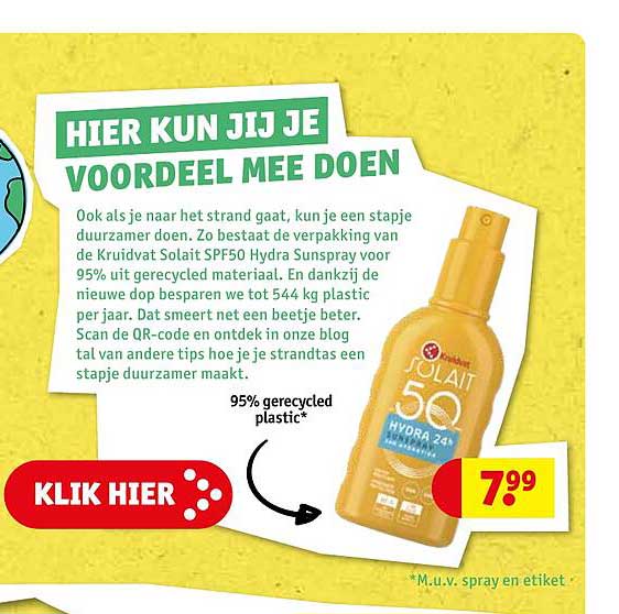 Kruidvat Solait SPF50 Hydra Sunspray