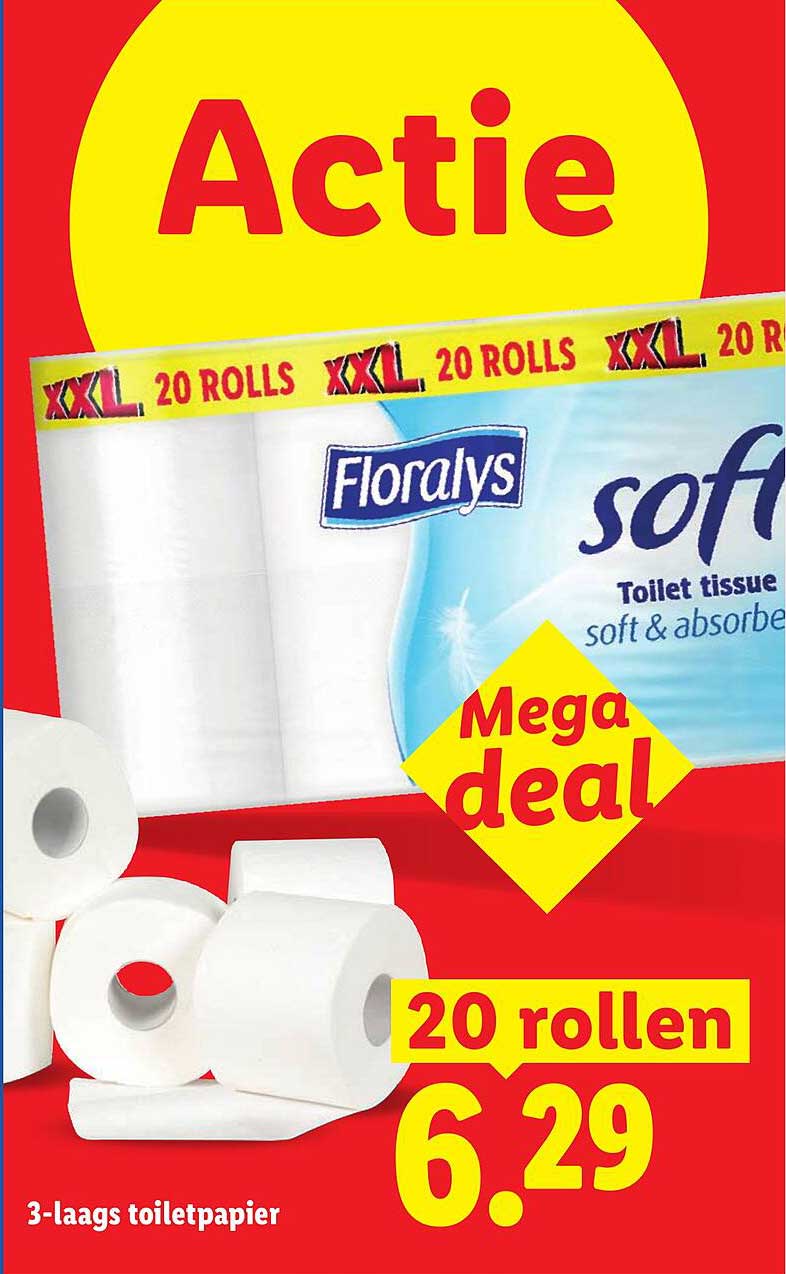 3-laags toiletpapier 20 rollen