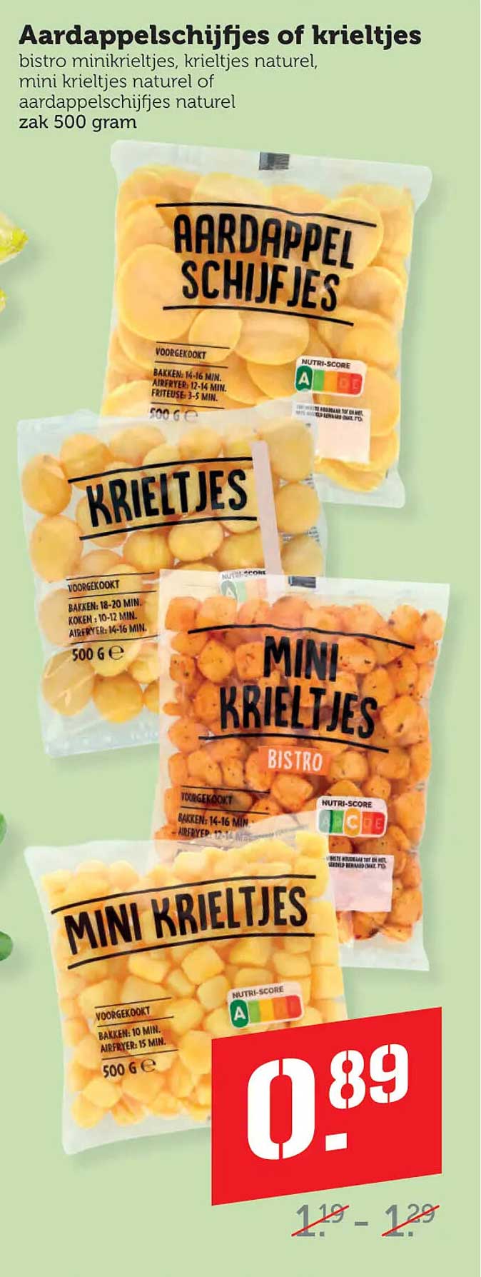 Aardappelschijfjes of krieltjes
