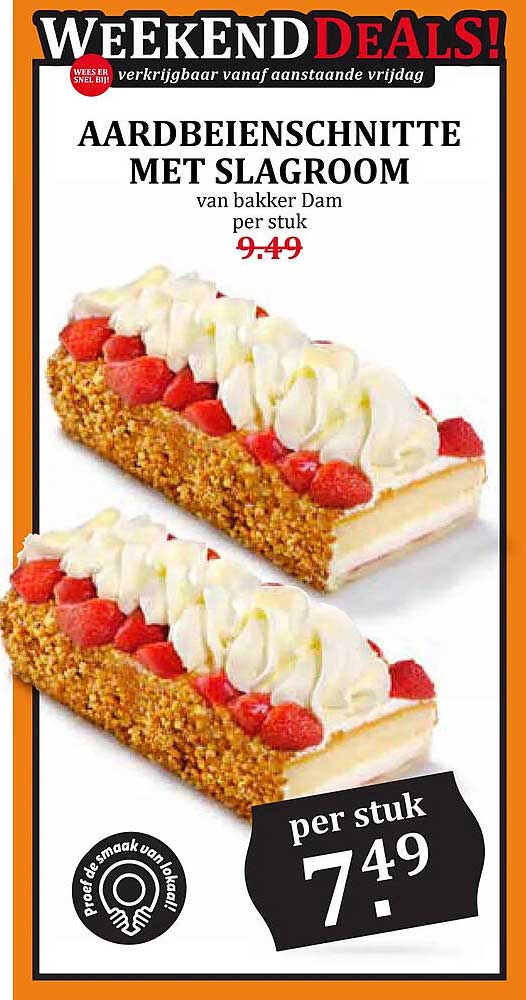 AARDBEIENSNITTE MET SLAGROOM
