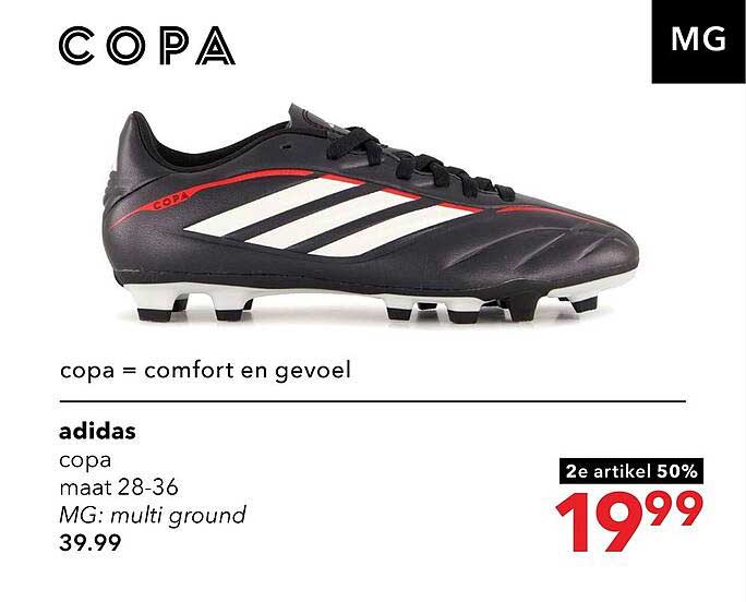 adidas copa maat 28-36 MG: multi ground 2e artikel 50%
