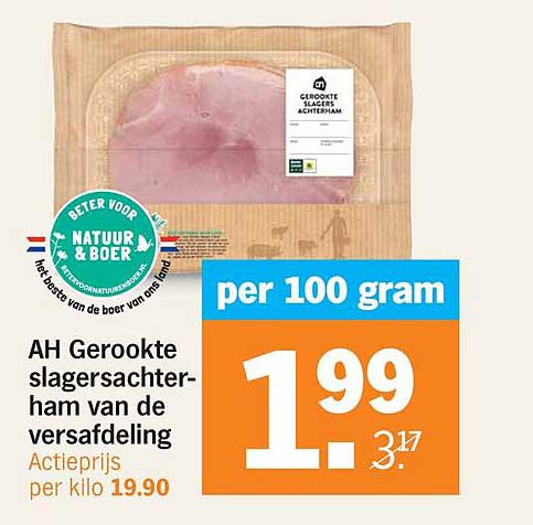 AH Gerookte slagersachterham van de versafdeling