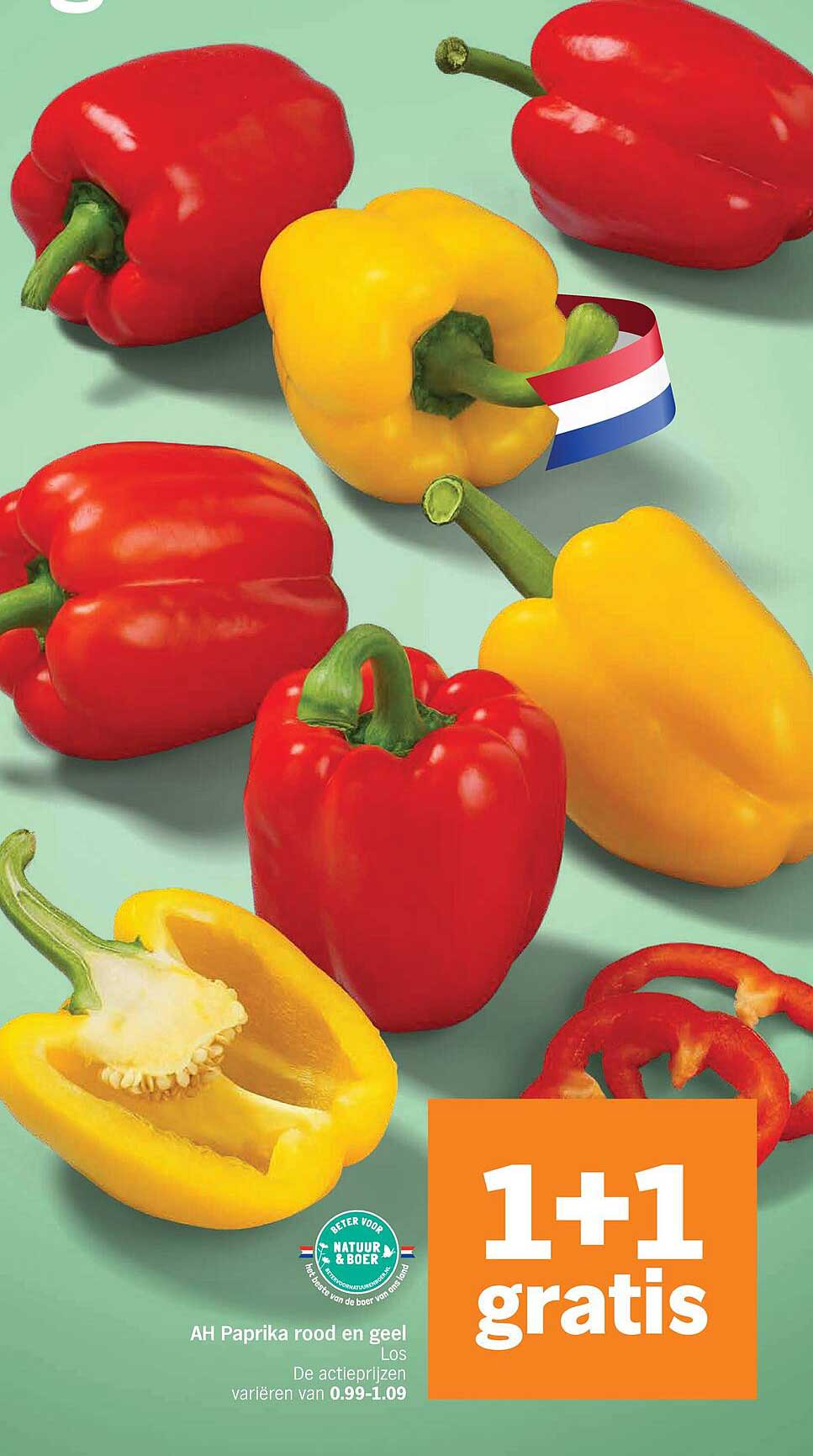 AH Paprika rood en geel Los 1+1 gratis
