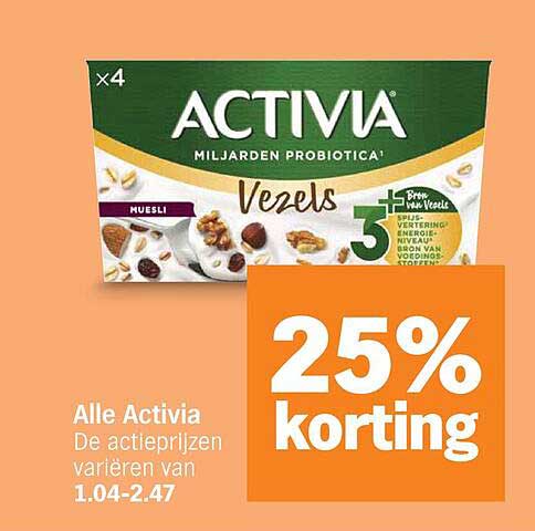 Alle Activia 25% korting