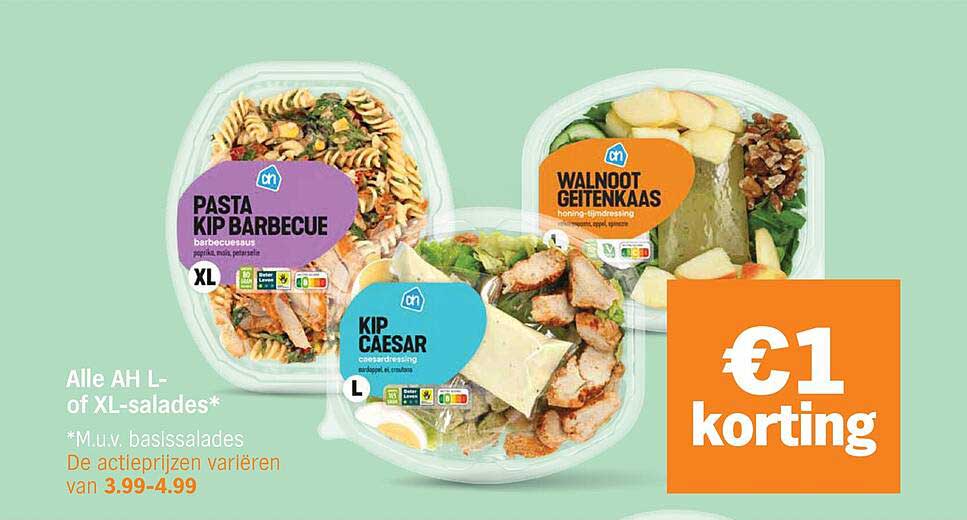 Alle AH L- of XL-salades*