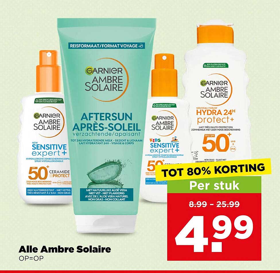 Alle Ambre Solaire OP=OP TOT 80% KORTING Per stuk