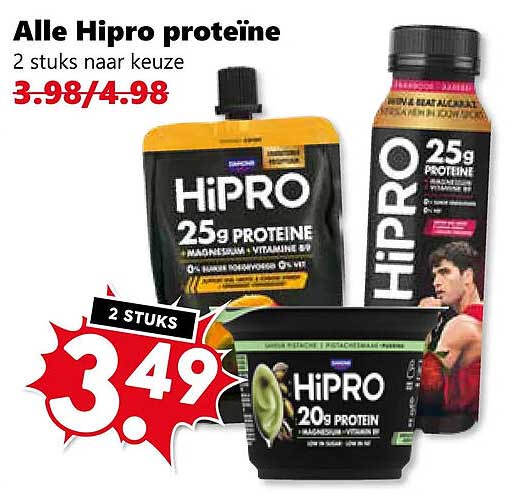 Alle Hipro proteïne 2 stuks naar keuze