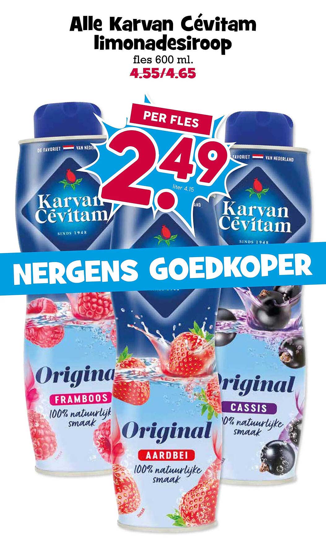 Alle Karvan Cévïtam limonadesiroop fles 600 ml. PER FLES