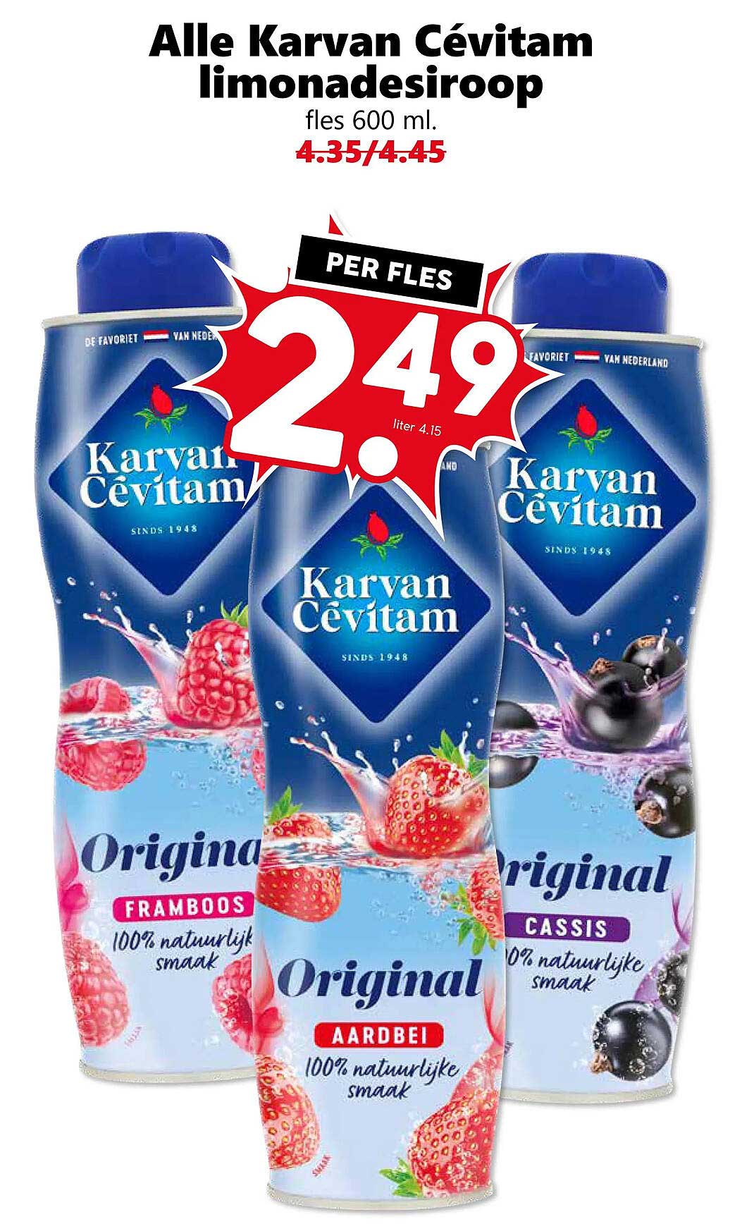 Alle Karvan Cevitam limonadesiroop fles 600 ml. PER FLES