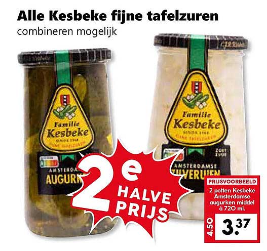 Alle Kesbeke fijne tafelzuren combineren mogelijk 2e halve prijs