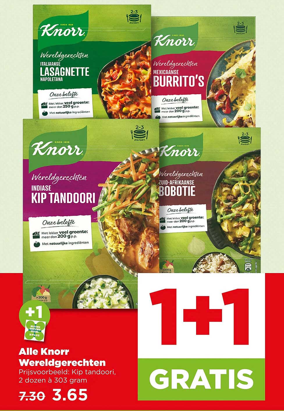 Alle Knorr Wereldgerechten 1+1 GRATIS