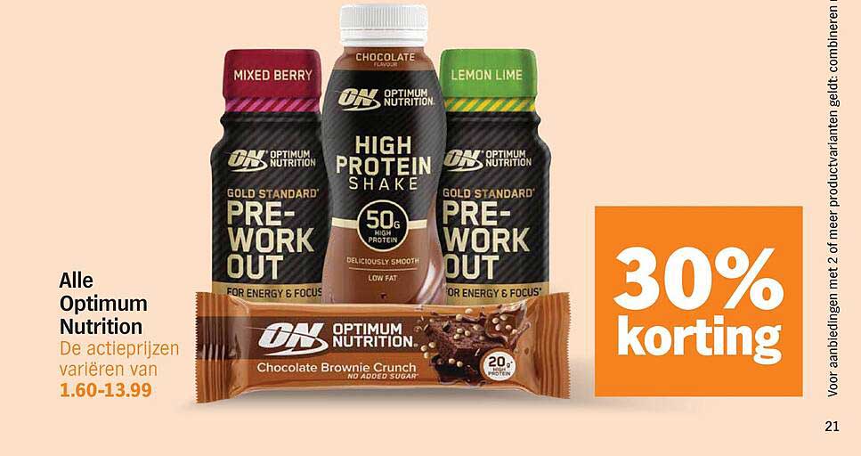 Alle Optimum Nutrition 30% korting