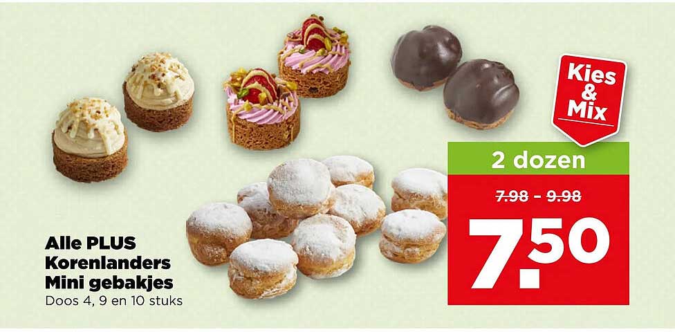 Alle PLUS Korenlanders Mini gebakjes 2 dozen